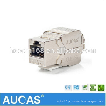 AUCAS Cat6 FTP liga de zinco módulo toolless / 8p8c RJ45 indoor keystone 90 graus jack módulo